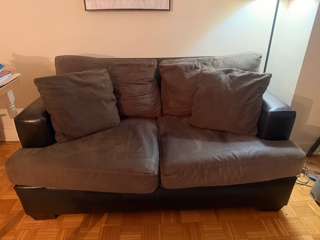 Faux Leather Loveseat Sofa - photo 2
