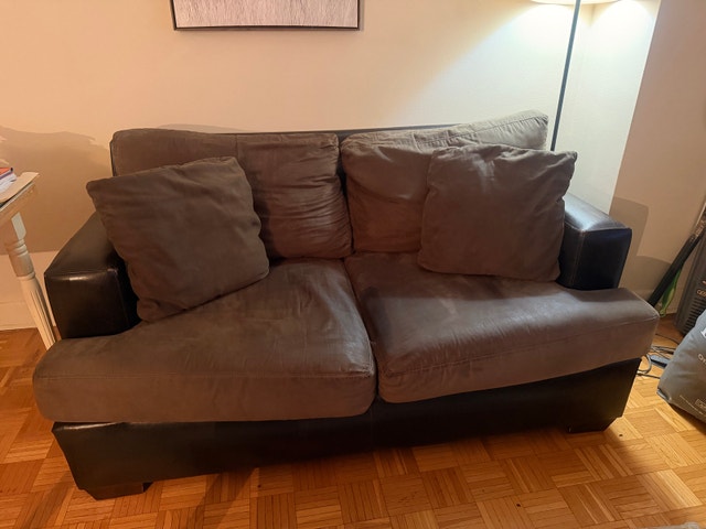 Faux Leather Loveseat Sofa - photo 3