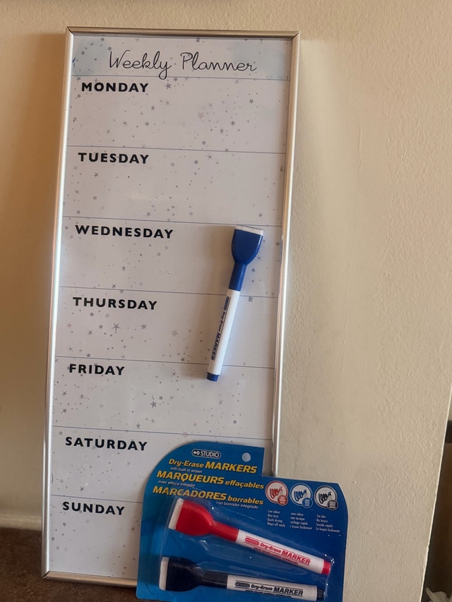 Weekly Planner with Studio Dry-Erase Markers