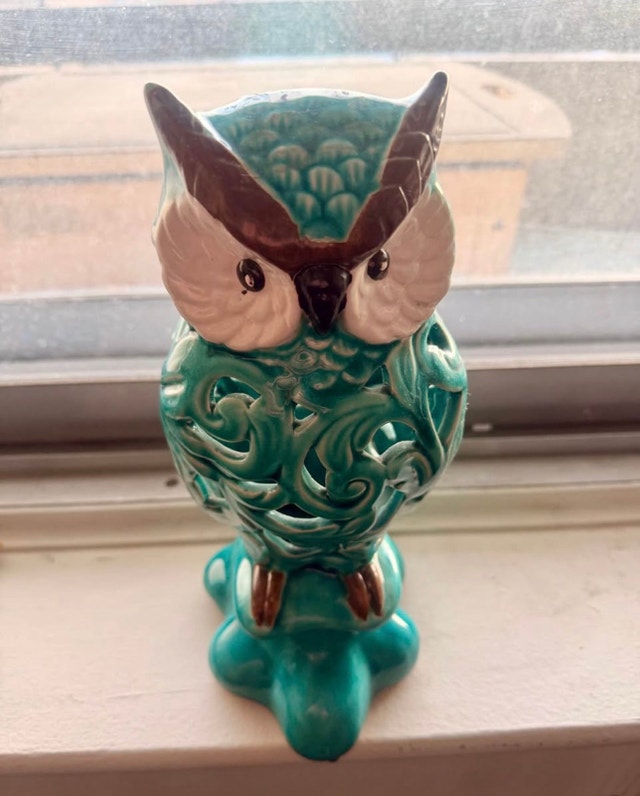 Teal Ceramic Owl Figurine - photo 5
