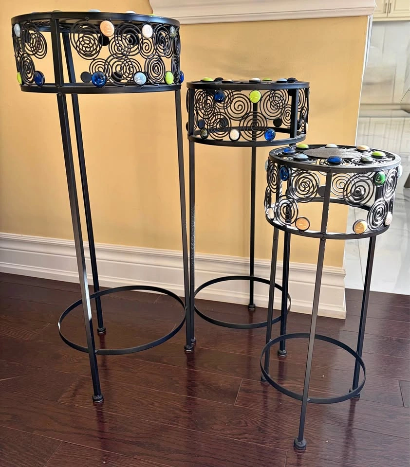 Set of 3 indoor metal plant stand
