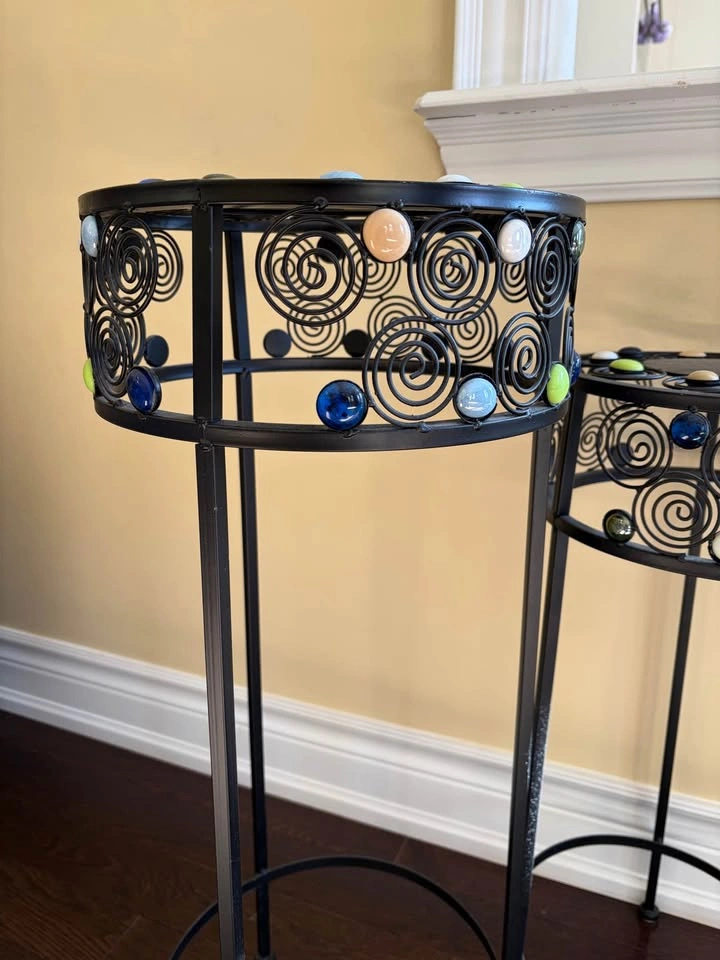 Set of 3 indoor metal plant stand - photo 2