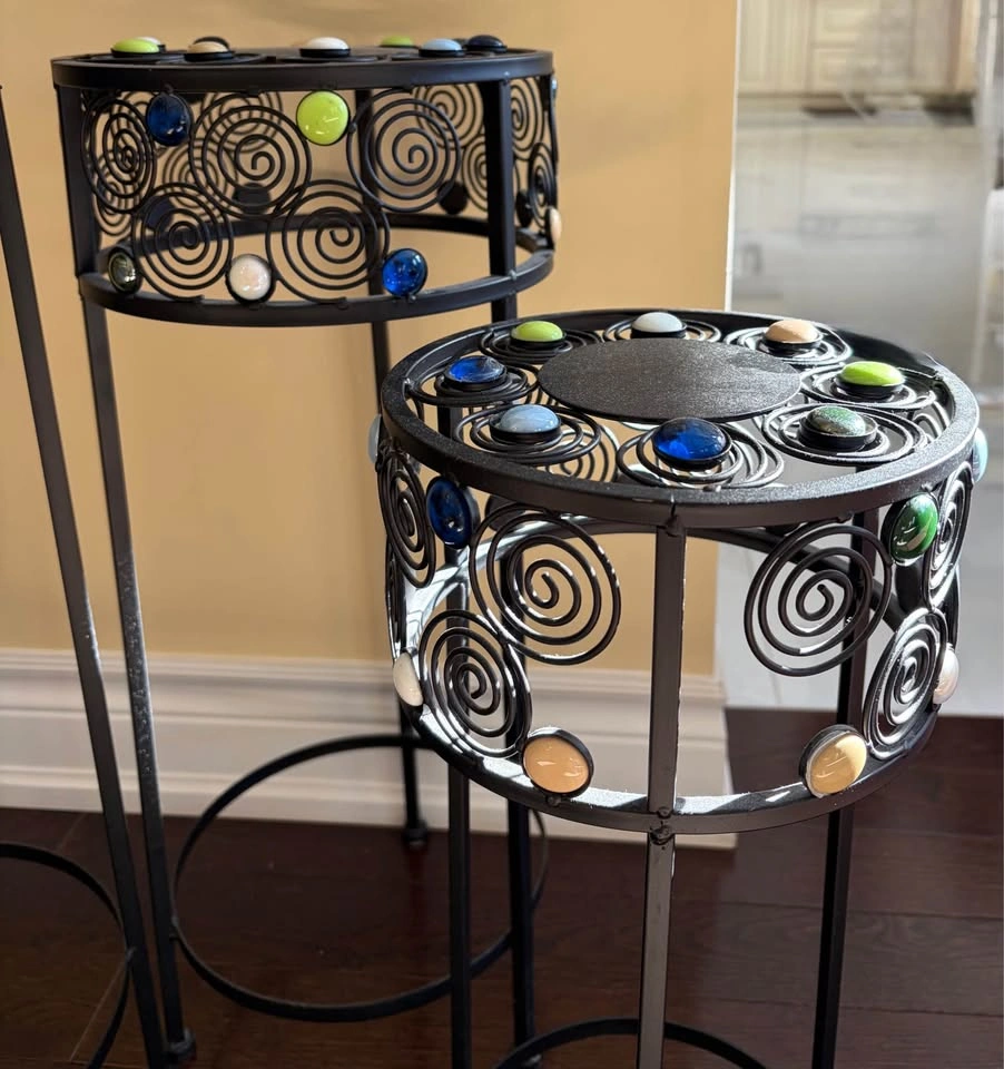 Set of 3 indoor metal plant stand - photo 3