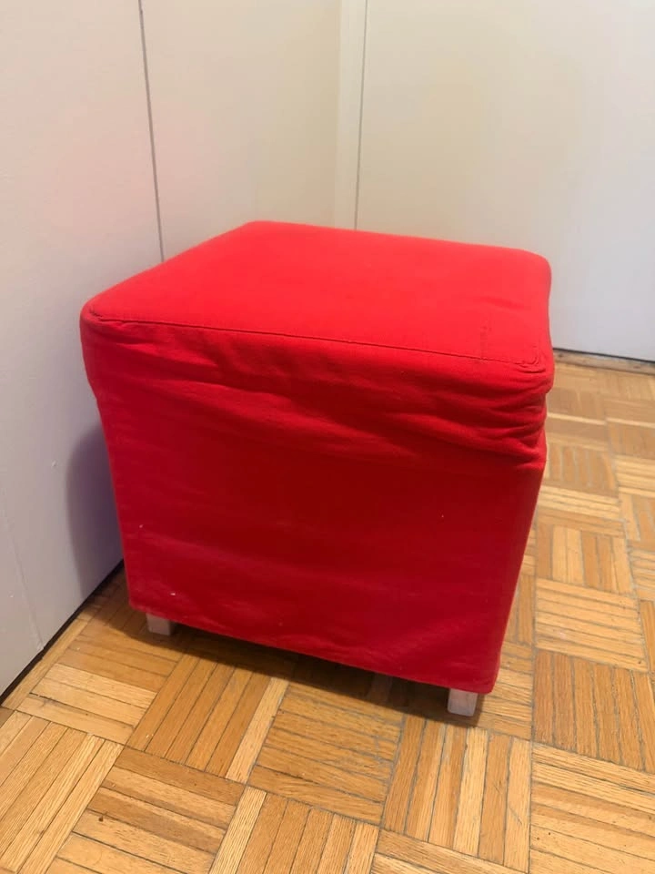 Red Ottoman / Footstool - photo 2