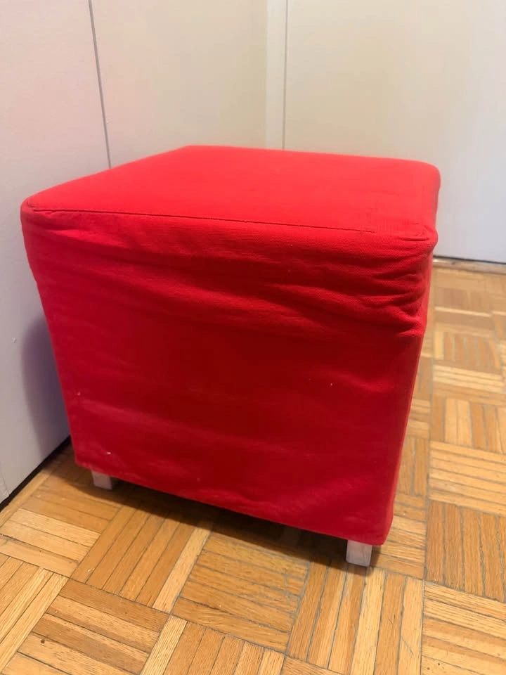 Red Ottoman / Footstool - photo 3