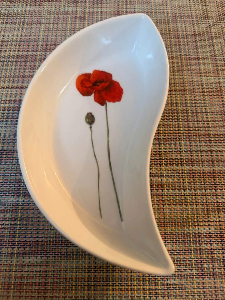 Decorative 2-Piece Serving Dish – Poppy Design - Ying Yang style - photo 2