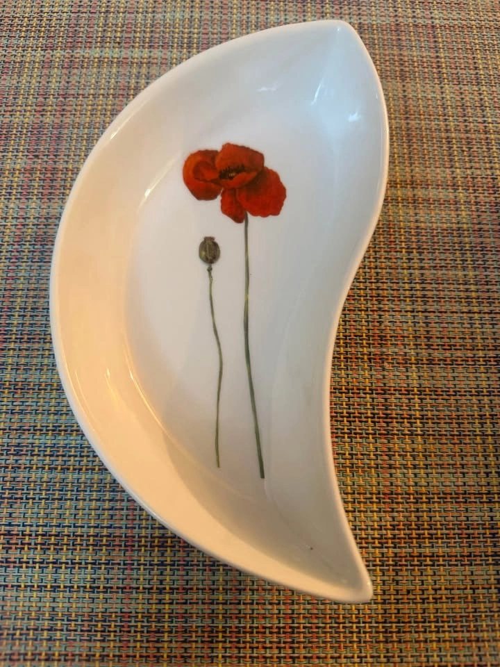 Decorative 2-Piece Serving Dish – Poppy Design - Ying Yang style - photo 3