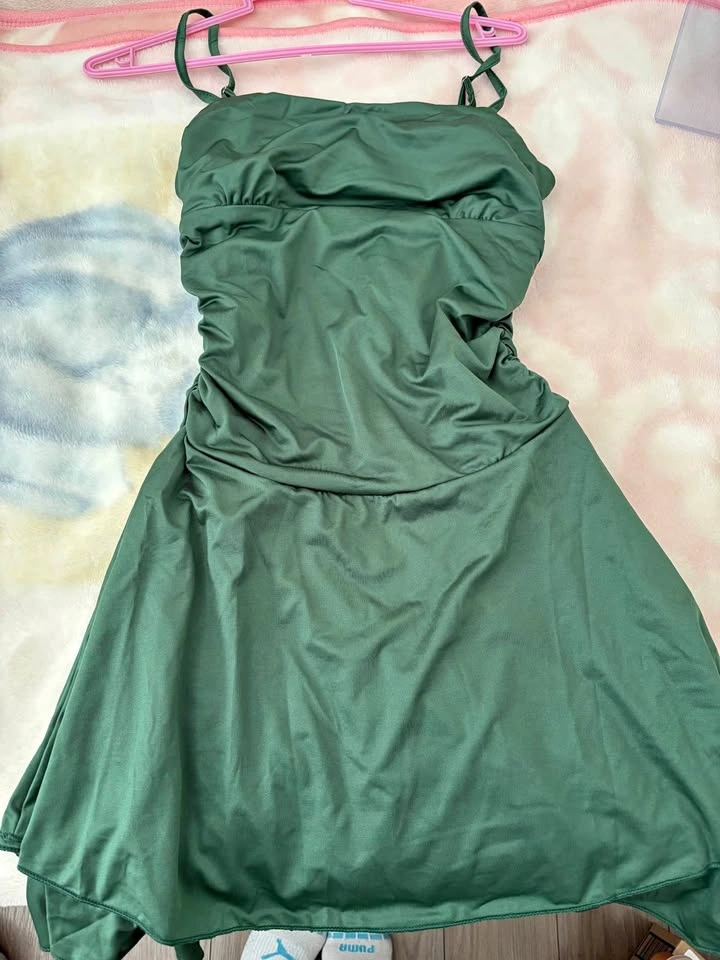 Green mini dress