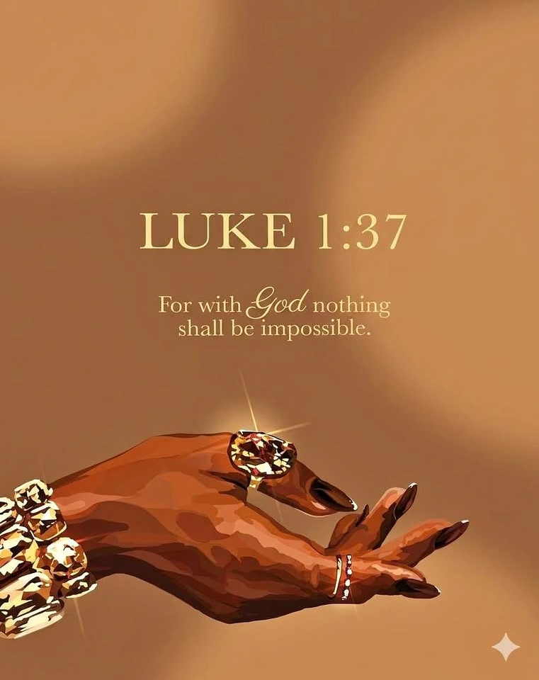Luke 1:37 Gold: Smard Art Poster Photo