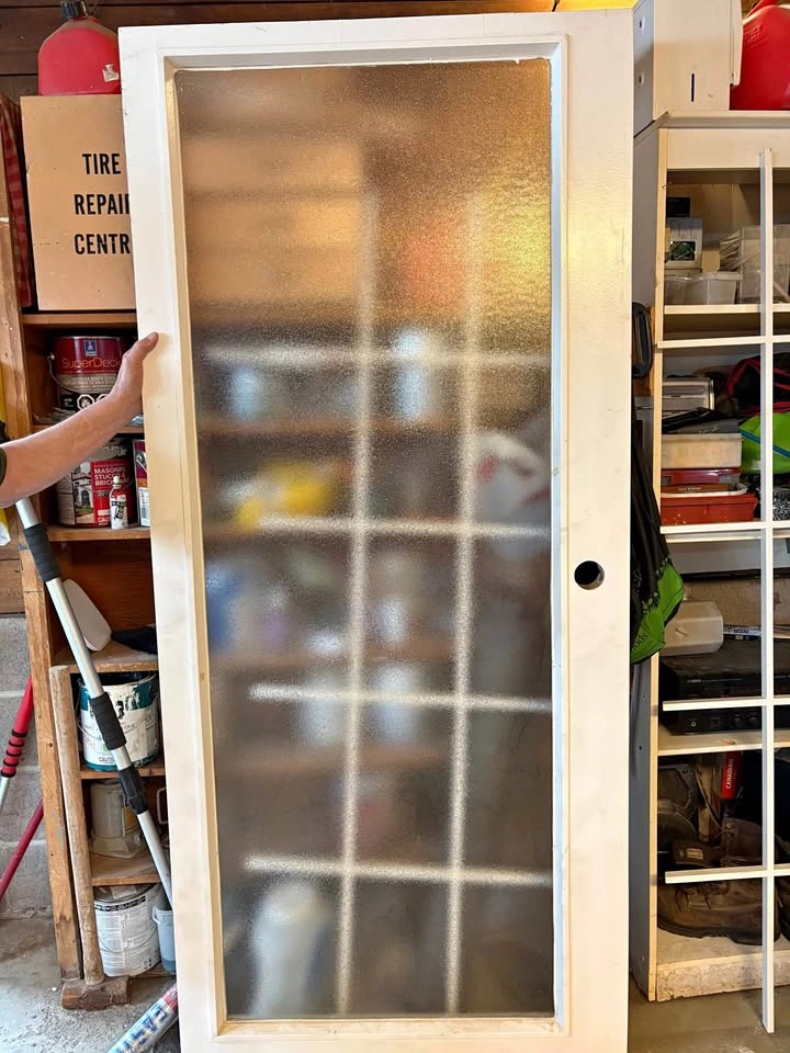 34" x 77.5" Frosted Glass Interior French Door Slab