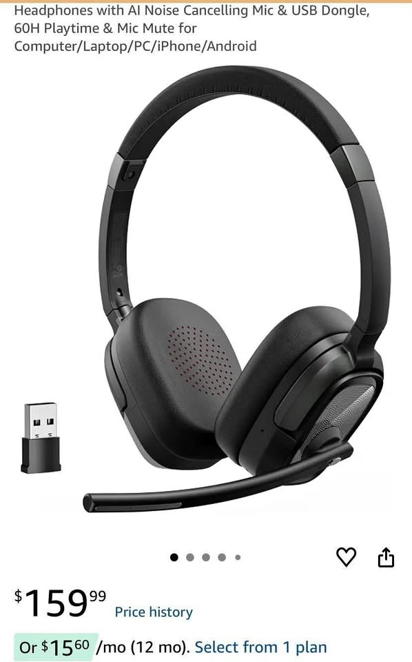 Oraolo Wireless Headset with AI Noise Cancelling Mic