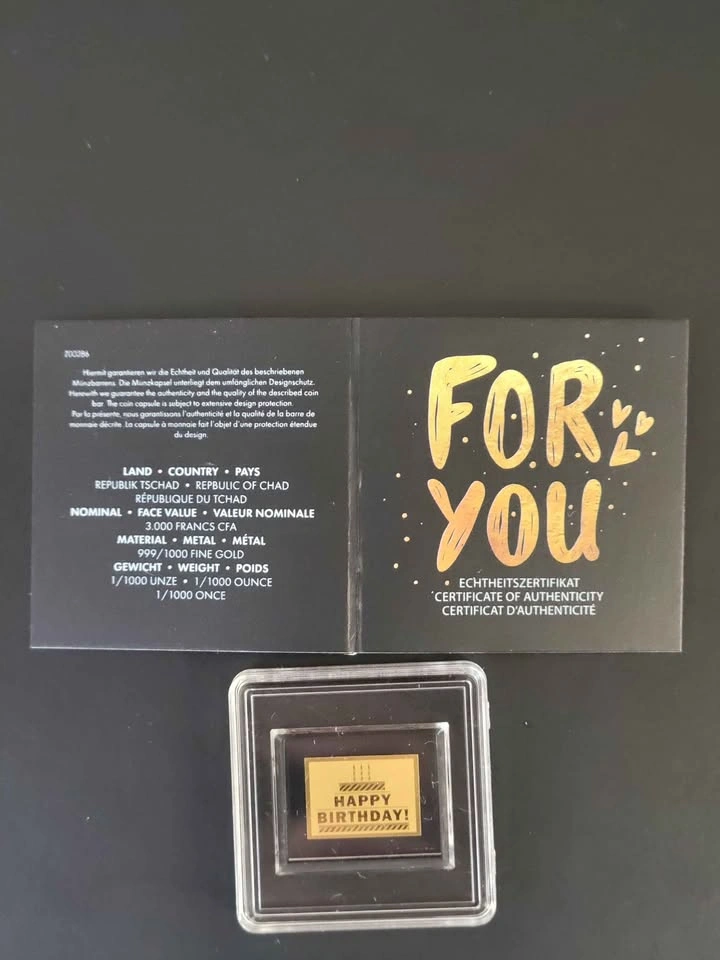 Happy Birthday 1/1000th Oz Gold Coin with COA - photo 5