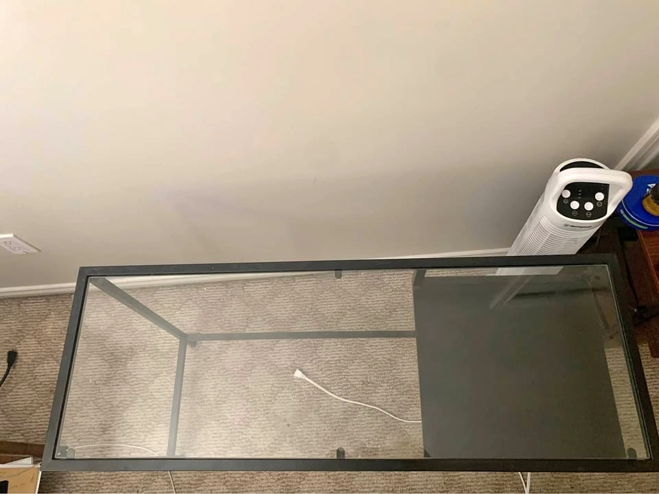 Glass-Top Console / Desk Table — IKEA VITTSJÖ