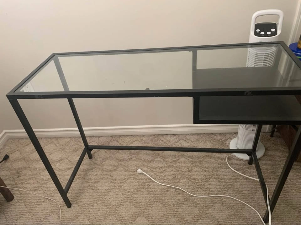 Glass-Top Console / Desk Table — IKEA VITTSJÖ - photo 2
