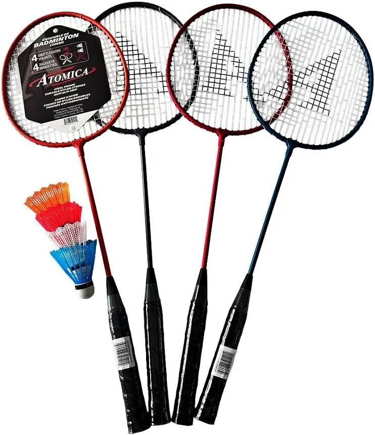 Brand new 4 set of badminton rackets with 4 shuttlecocks