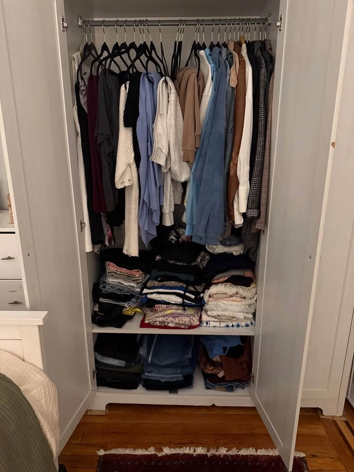 Three Door White Armoire with Full Length Mirror - photo 2