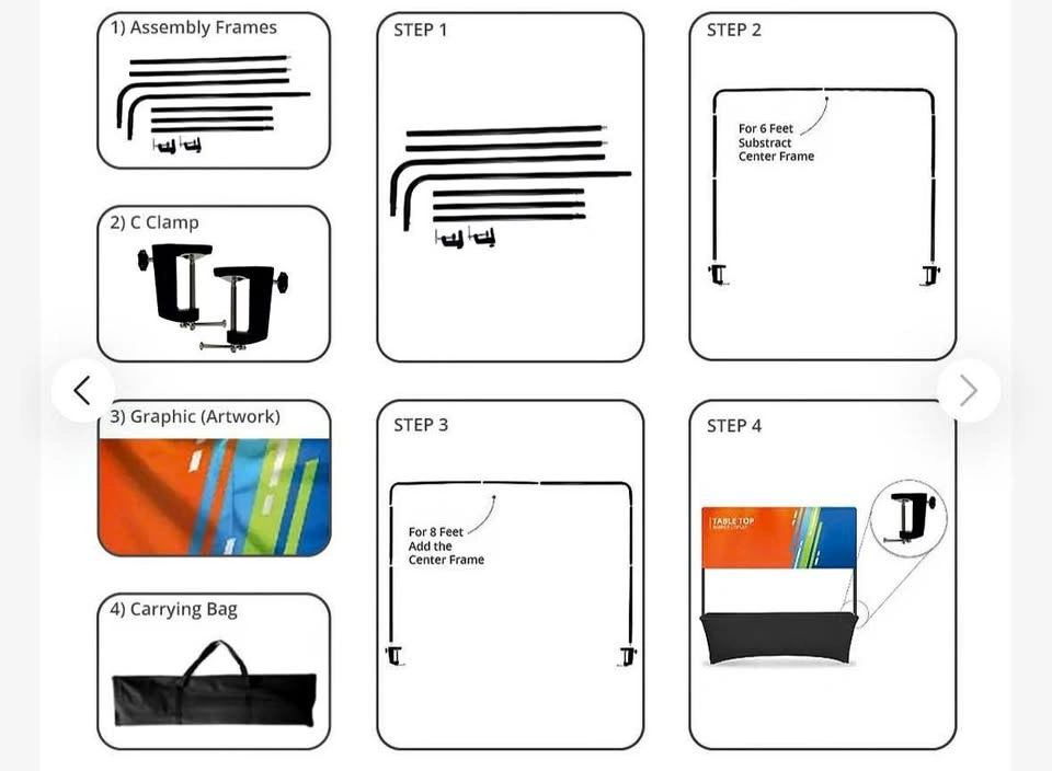 Banner Buzz Table Top Banner Frame - FRAME ONLY (2) - 8 Ft