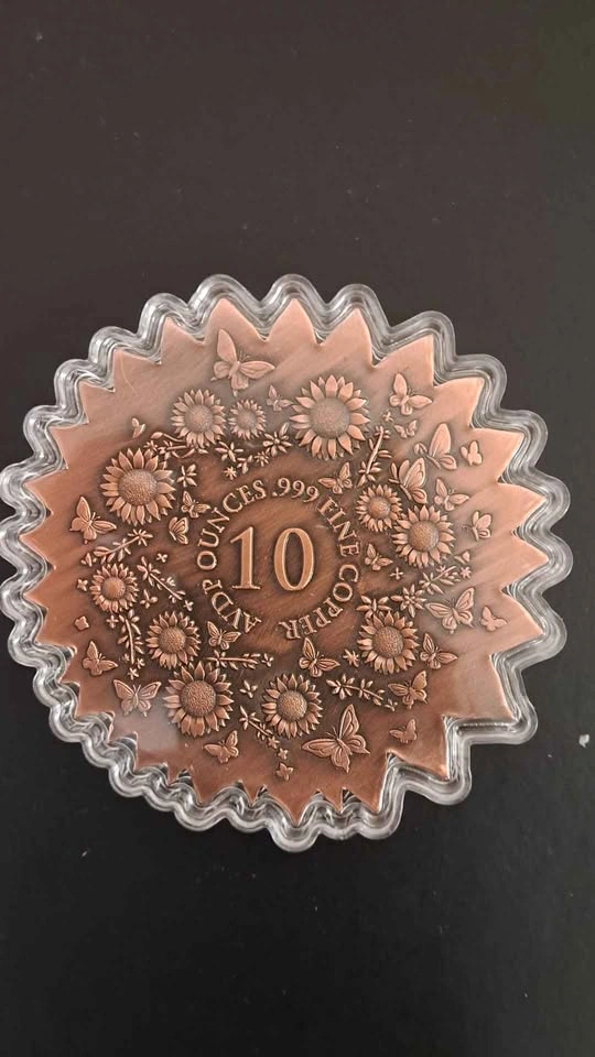 2026 10oz .999 Collectible Copper Sunflower High Relief - photo 2