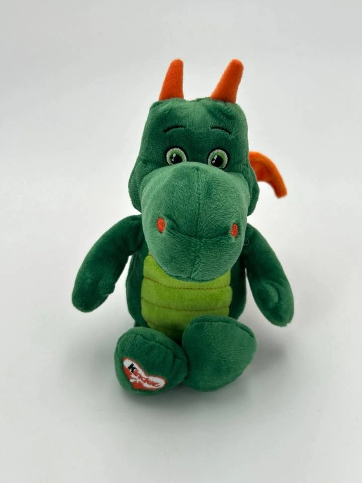 Kinder Surprise Green Dragon Plush – Orange Wings – 9” Stuffed T