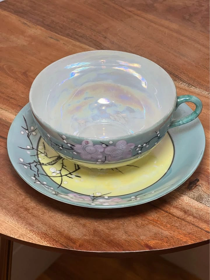 Vintage Japanese Lusterware Teacup & Saucer Set (2) - photo 2
