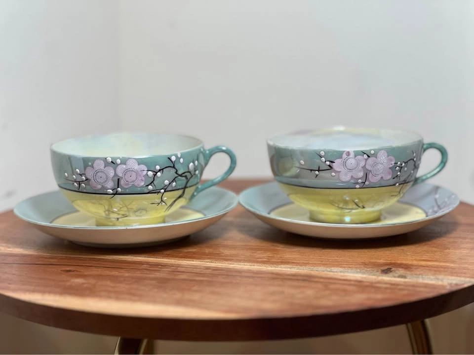 Vintage Japanese Lusterware Teacup & Saucer Set (2) - photo 3
