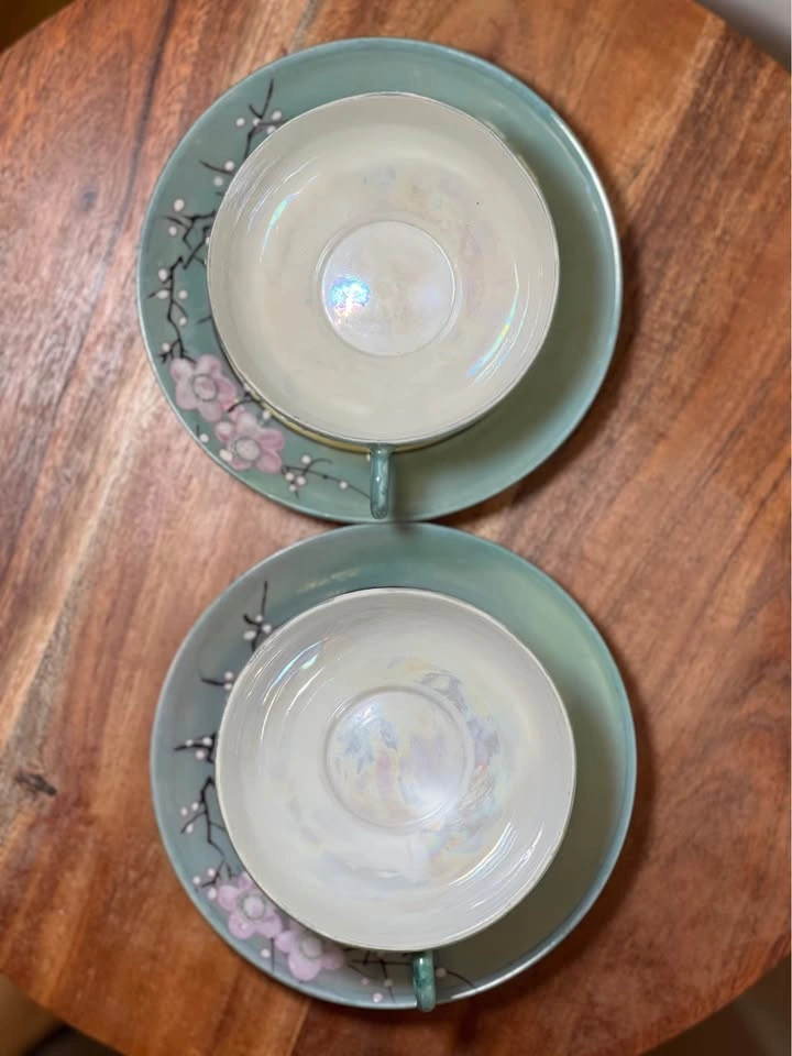 Vintage Japanese Lusterware Teacup & Saucer Set (2) - photo 5