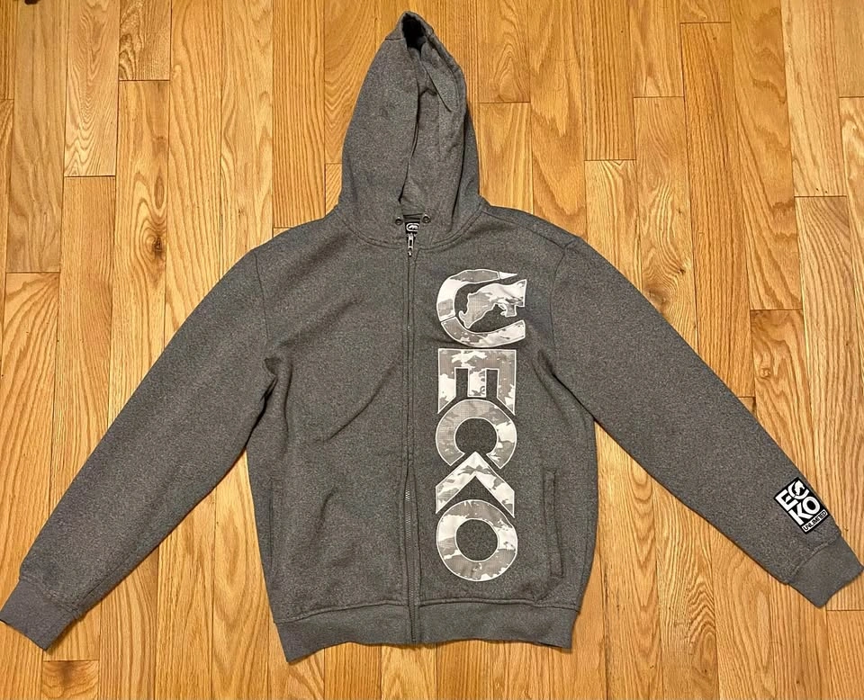 Y2K Ecko Unltd Grey Full Zip Hoodie