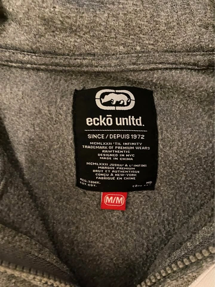 Y2K Ecko Unltd Grey Full Zip Hoodie - photo 4