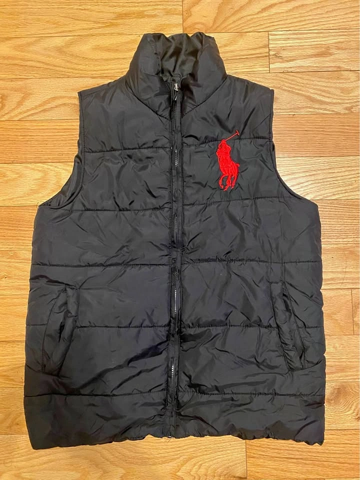 Polo Ralph Lauren Black Puffer Vest w/ Big Red Logo