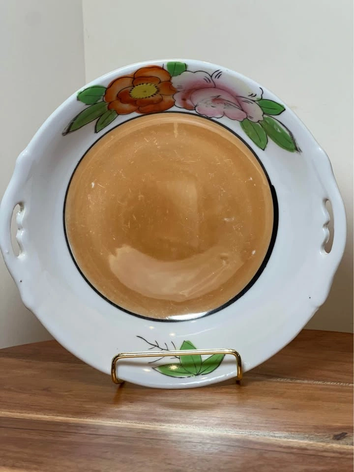 Vintage Japanese Lusterware Porcelain Hand-Painted Floral Bowl - photo 2