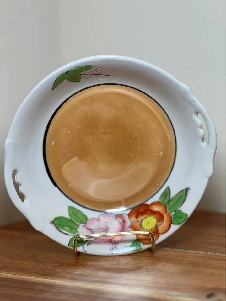 Vintage Japanese Lusterware Porcelain Hand-Painted Floral Bowl - photo 3