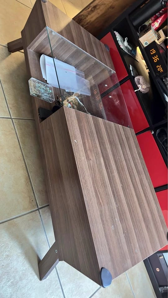 Coffee Table with Drawer & Glass Top