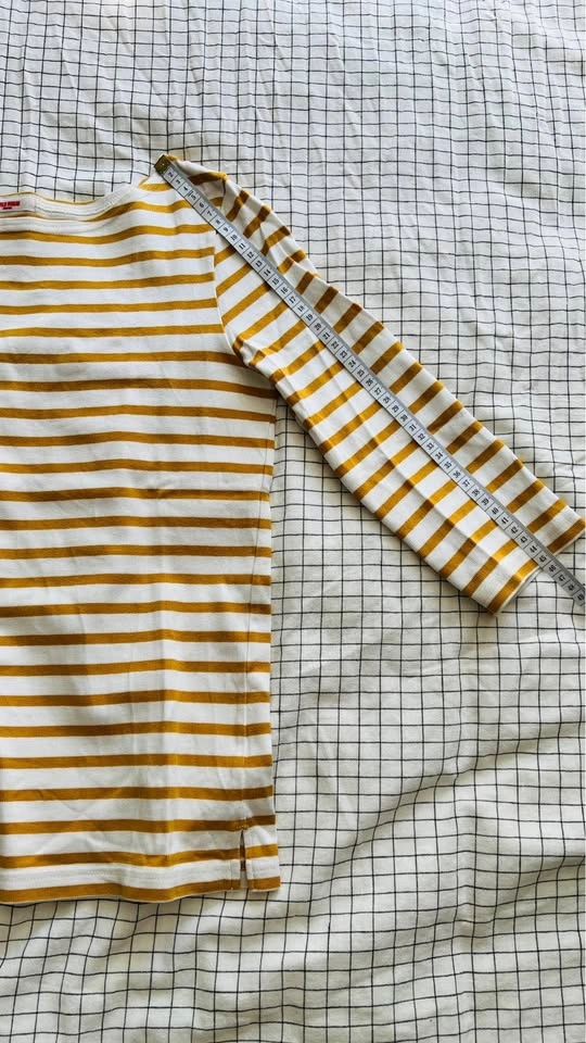 CRCA WOMAN white yellow striped long sleeve top - photo 2