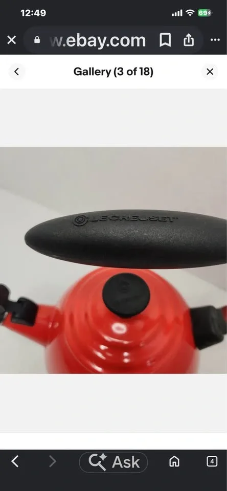 Le Creuset 1.6 Qt Whistling Halo Cerise Enamel Tea Kettle - photo 4