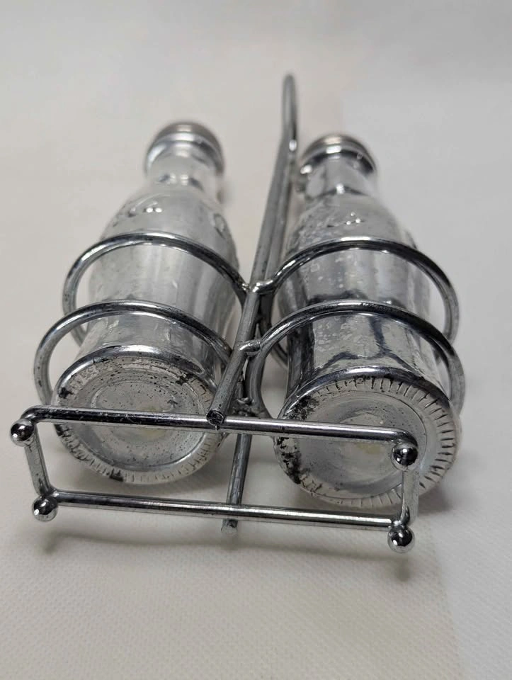 Coca-Cola Chrome Salt and Pepper Shaker Set with Caddy - photo 5