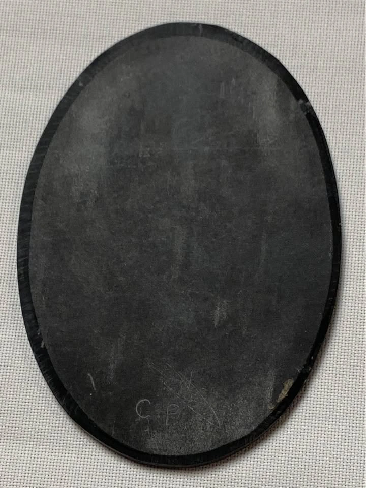 Antique Italian Pietra Dura oval plaque cyclamen floral motif - photo 5
