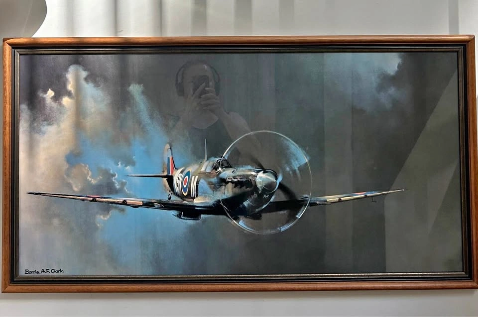 Framed Barrie Clark “Spitfire” print