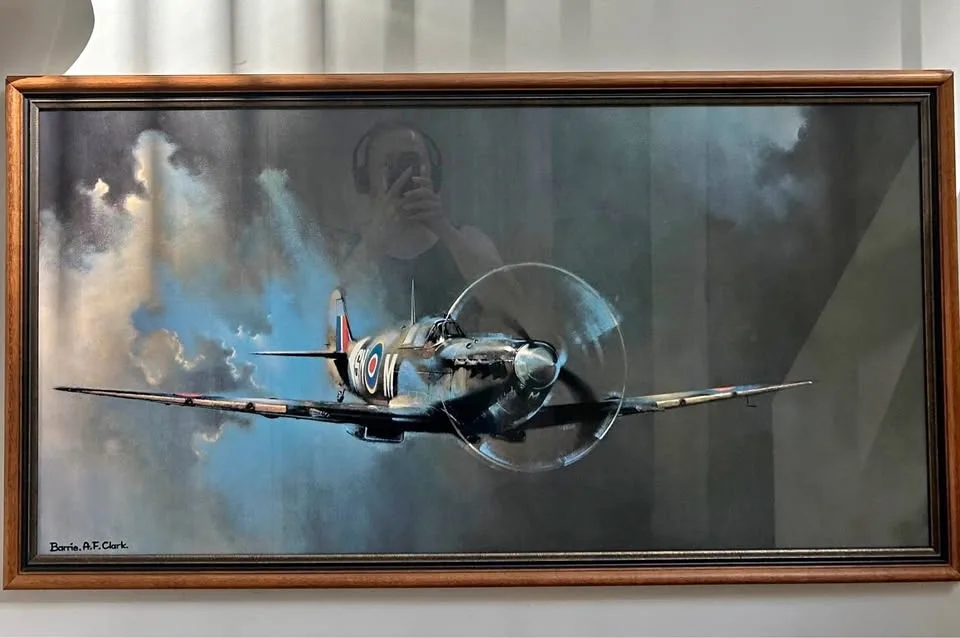 Framed Barrie Clark “Spitfire” print