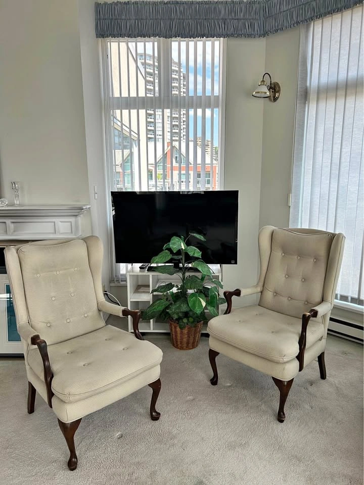 2 wingback chairs