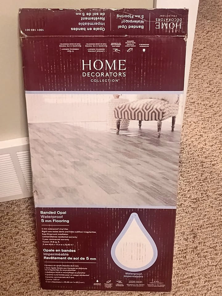 1 Box home decorators collection banded opal vinyl flooring