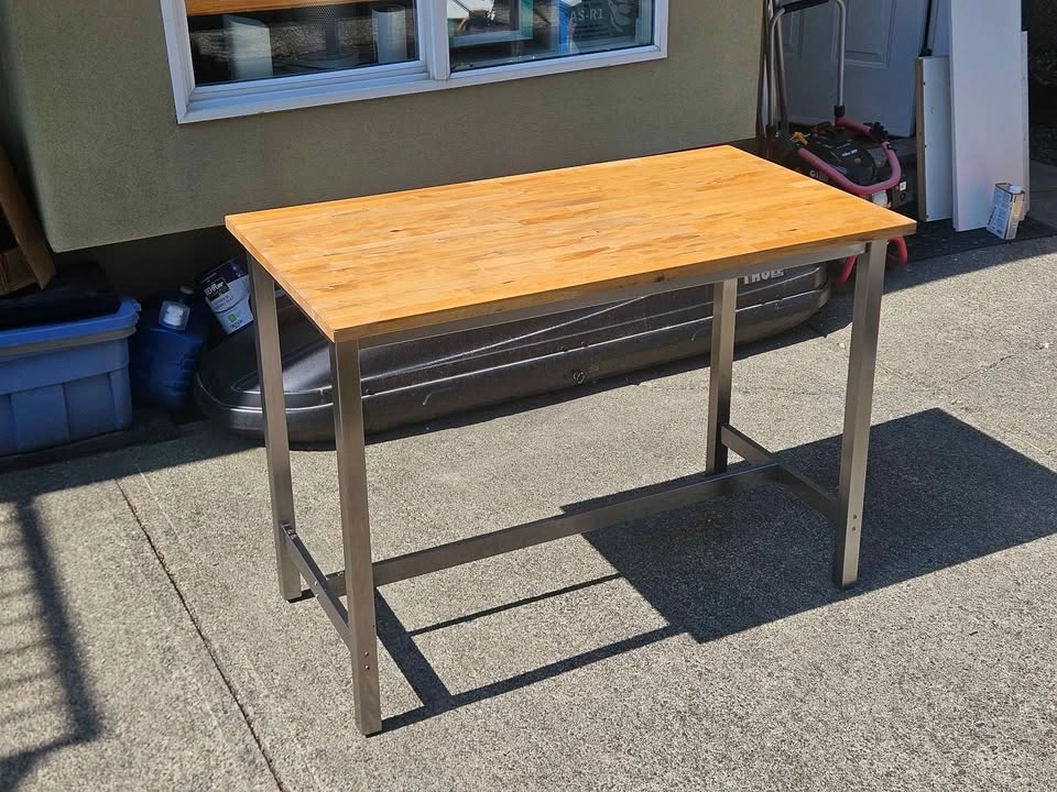Ikea Bar Table Island w/ Solid Birch top 47"x27" H35" - photo 2