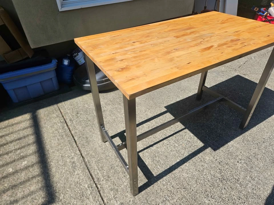 Ikea Bar Table Island w/ Solid Birch top 47"x27" H35" - photo 3