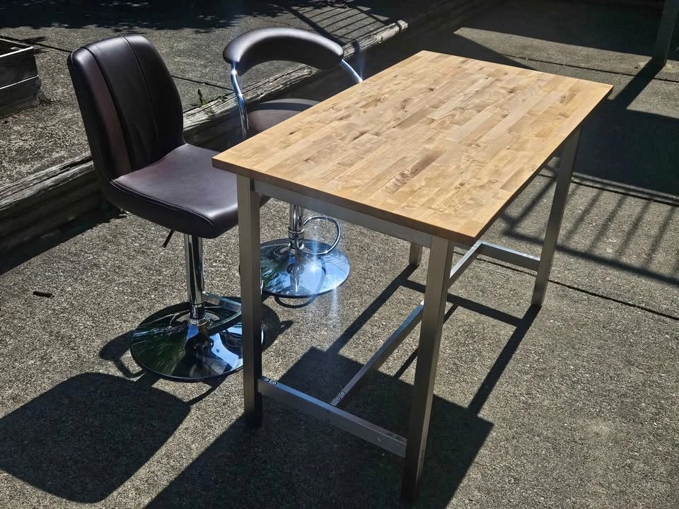 Ikea Bar Table Island w/ Solid Birch top 47"x27" H35" - photo 5