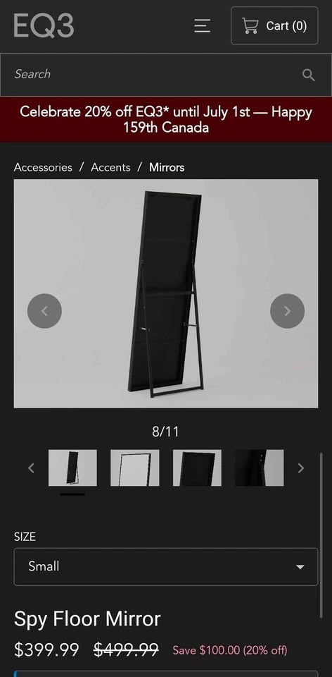 EQ3 Spy Glass Mirror 23.6″w × 70.9″h - photo 2