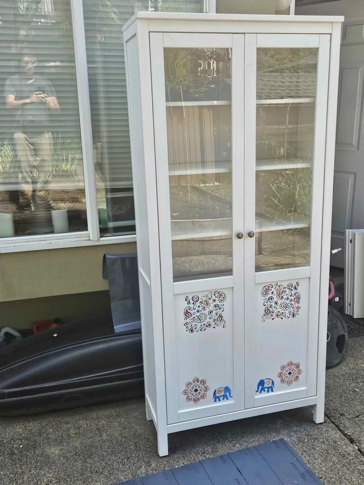 Ikea HEMNES cabinet w/doors with custom art - photo 2