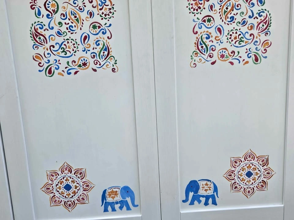 Ikea HEMNES cabinet w/doors with custom art - photo 5