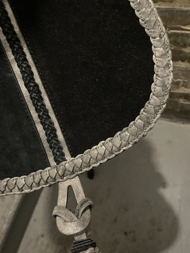 Steven by Steve Madden Black Suede & Metallic Silver Purse - photo 3