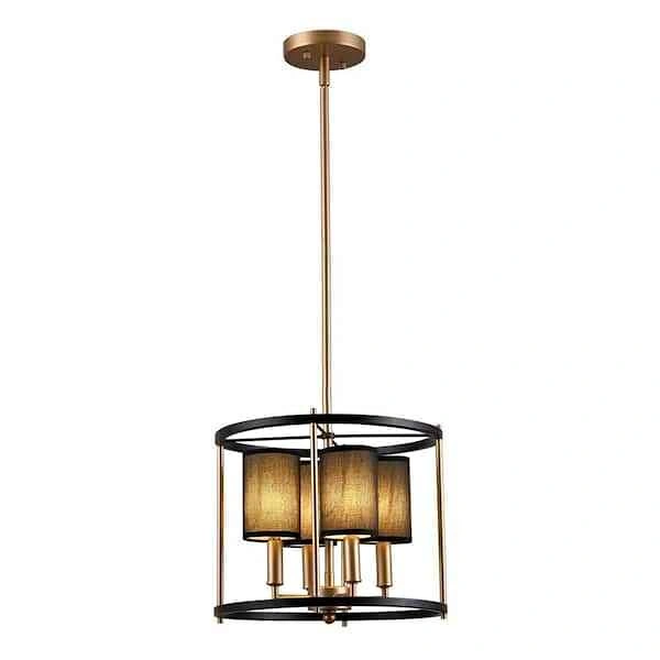 Elegant Industrial 4-Light Chandelier (E12 Base)
