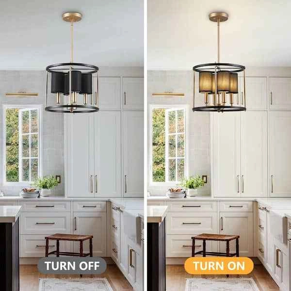 Elegant Industrial 4-Light Chandelier (E12 Base) - photo 4