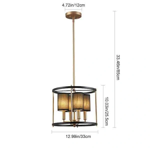 Elegant Industrial 4-Light Chandelier (E12 Base) - photo 5